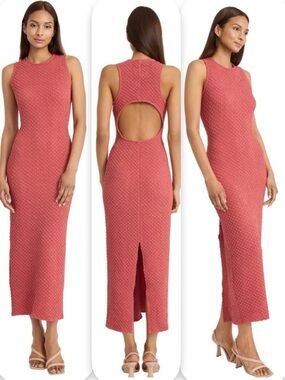 Donna Morgan Coral Crewneck Textured dress